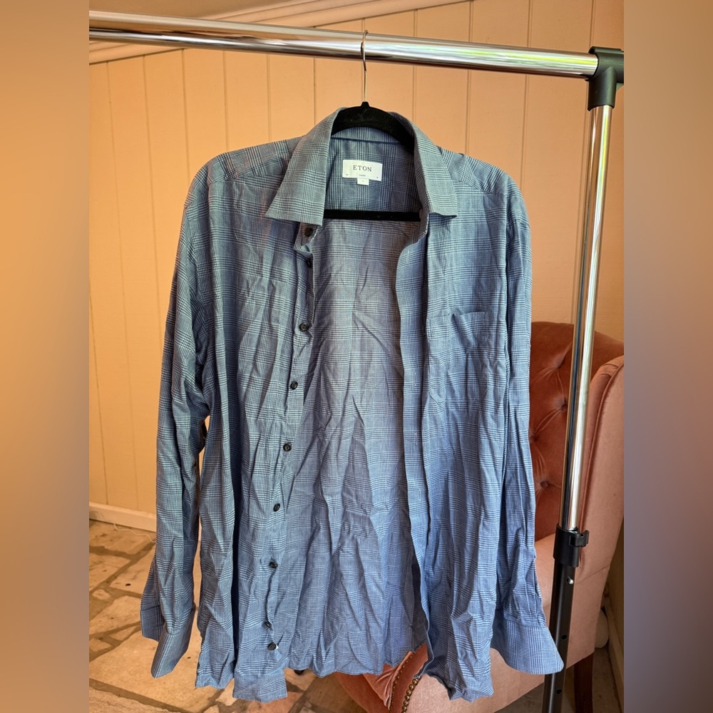 Eton Men's Lightweight Blue Shirt Jacket